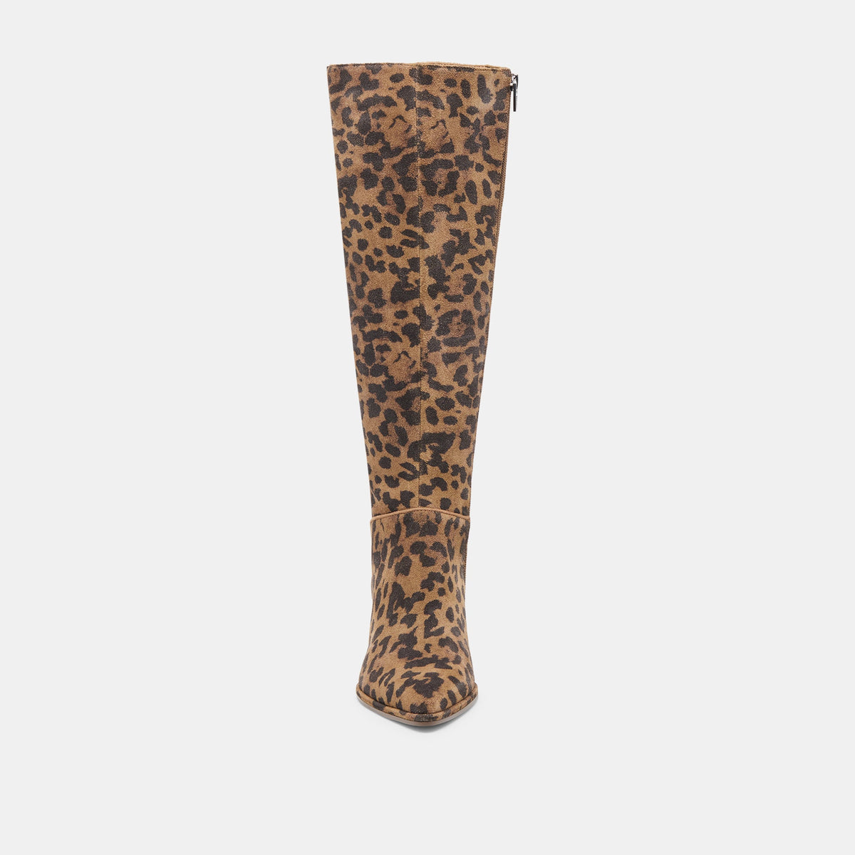 Aldy Brown Leopard Printed Suede Wide Calf Boots | Dolce Vita