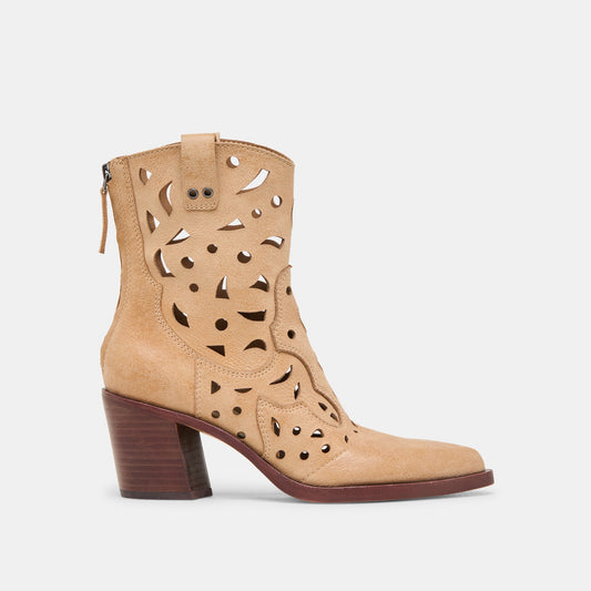 Zenobi Camel Distressed Leather Booties | Dolce Vita
