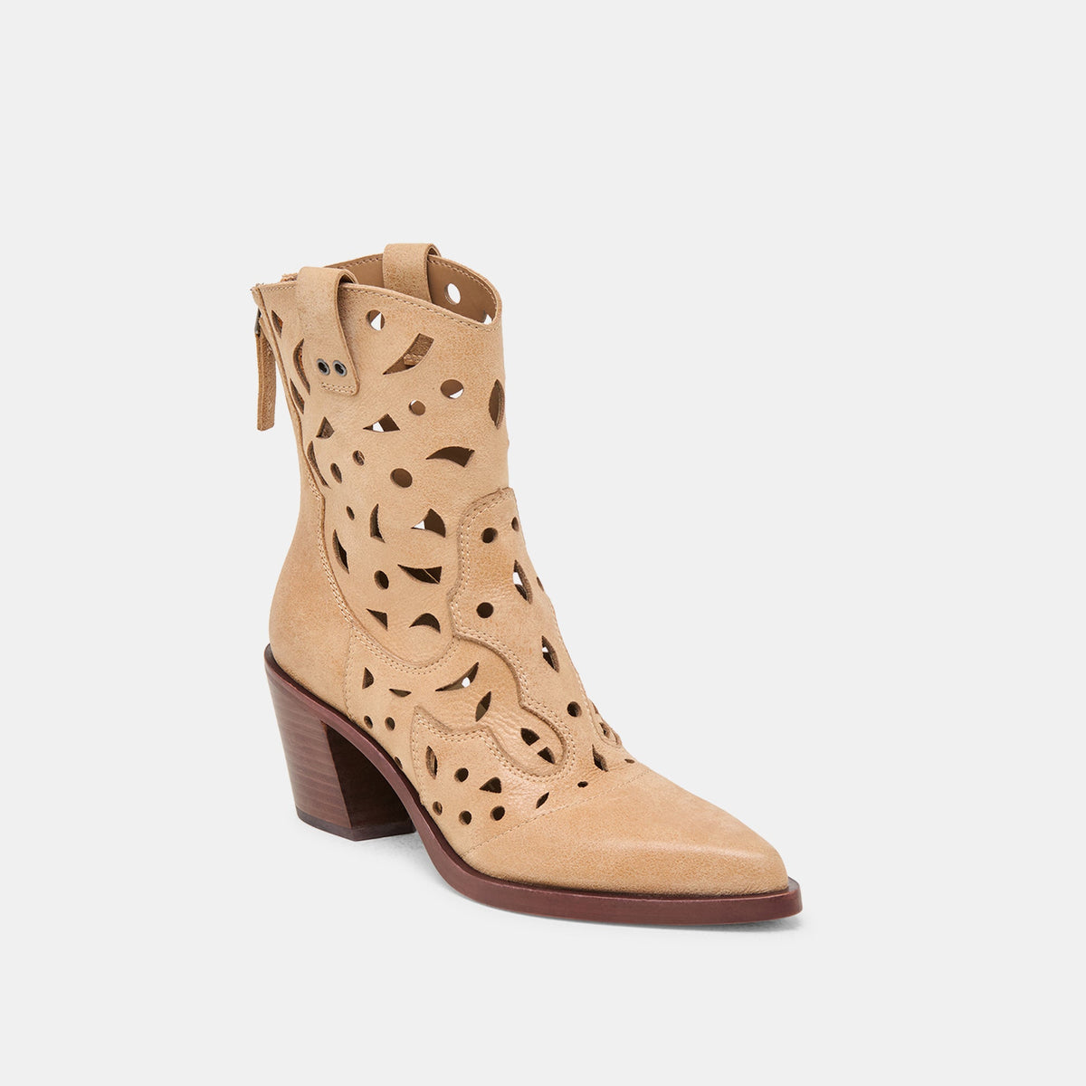 Zenobi Camel Distressed Leather Booties | Dolce Vita