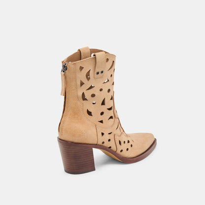 Zenobi Camel Distressed Leather Booties | Dolce Vita
