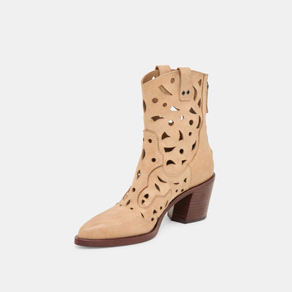 Zenobi Camel Distressed Leather Booties | Dolce Vita