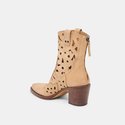Zenobi Camel Distressed Leather Booties | Dolce Vita