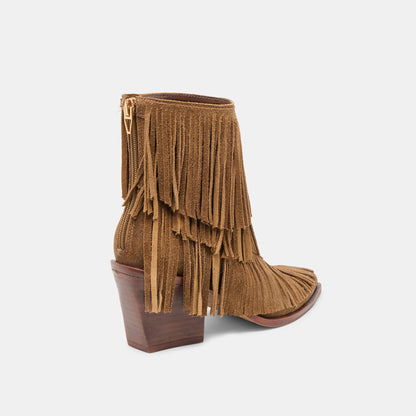 Torey Chestnut Suede Booties | Dolce Vita