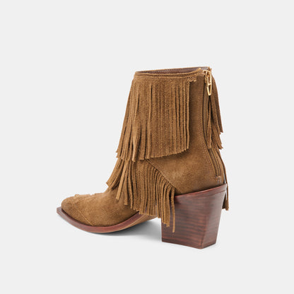 Torey Chestnut Suede Booties | Dolce Vita