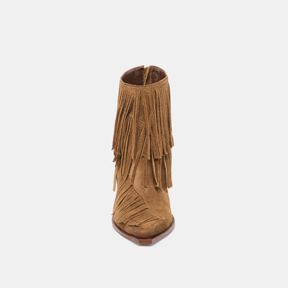 Torey Chestnut Suede Booties | Dolce Vita
