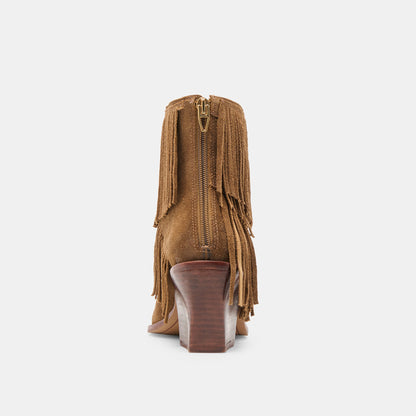 Torey Chestnut Suede Booties | Dolce Vita