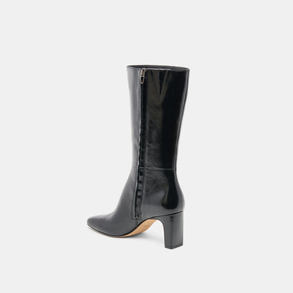 Riggs Wide Calf Black Leather Boots | Dolce Vita