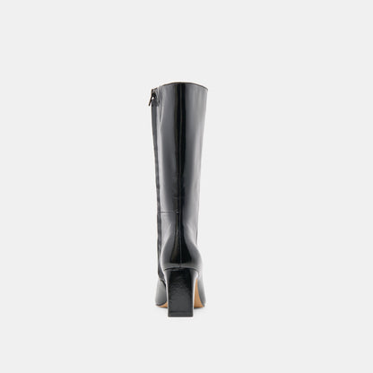 Riggs Wide Calf Black Leather Boots | Dolce Vita