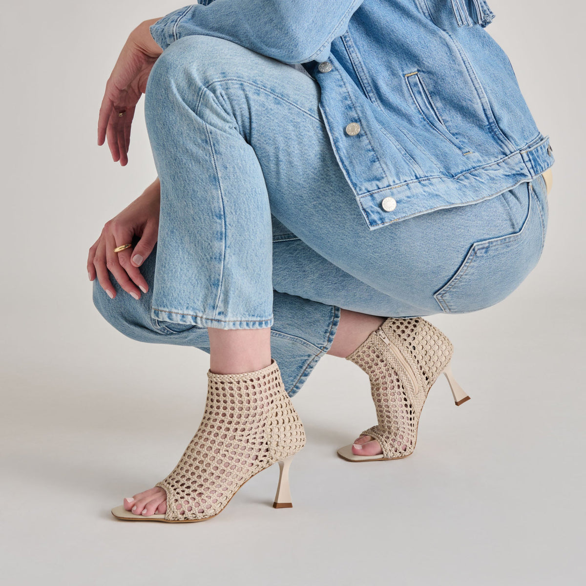 Quin Bone Woven Leather Heels | Dolce Vita