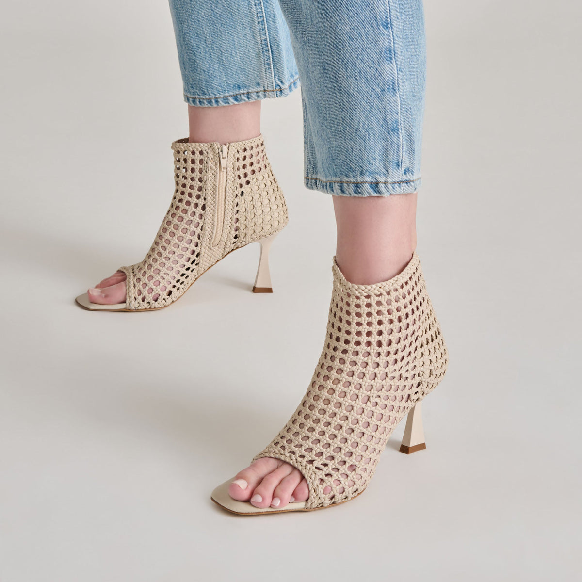 Quin Bone Woven Leather Heels | Dolce Vita