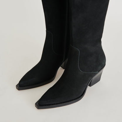 Raj Boots in Onyx Suede | Women's Onyx Suede Knee-High Boots
 – Dolce Vita | Dolce Vita