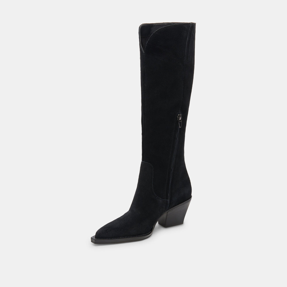 Raj Boots in Onyx Suede | Women's Onyx Suede Knee-High Boots
 – Dolce Vita | Dolce Vita