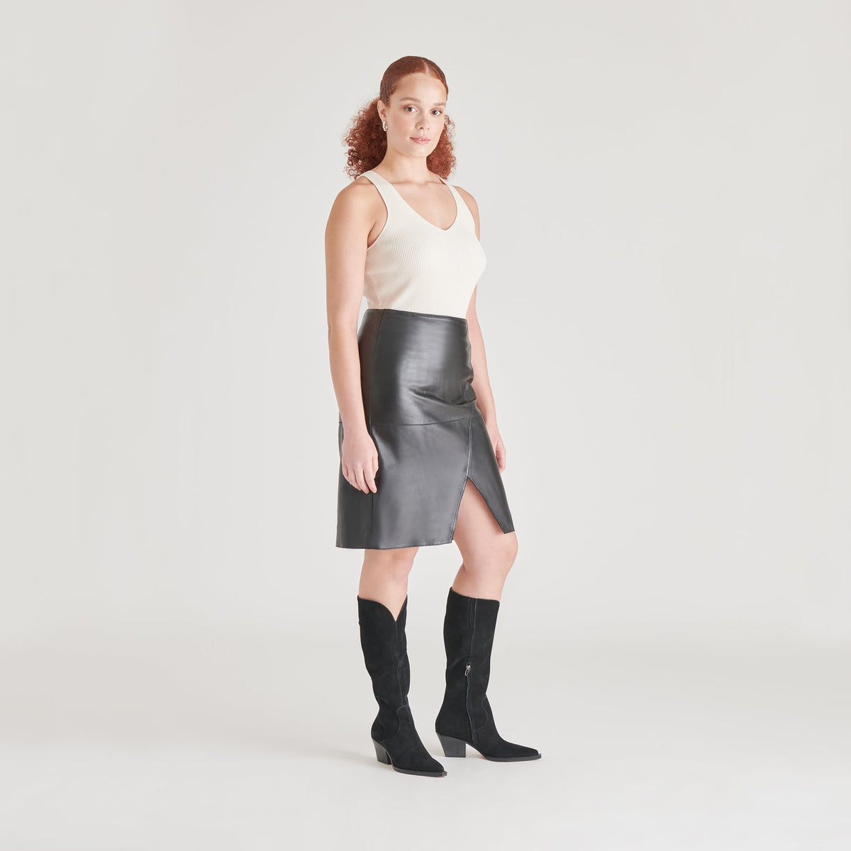 Raj Boots in Onyx Suede | Women's Onyx Suede Knee-High Boots
 – Dolce Vita | Dolce Vita
