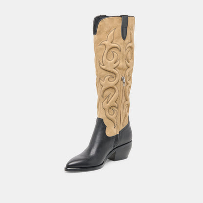 Mirla Black Multi Leather Boots | Dolce Vita