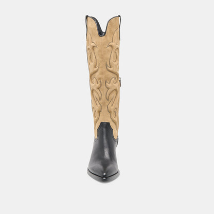 Mirla Black Multi Leather Boots | Dolce Vita