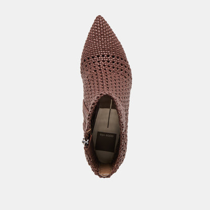 Embry Brown Woven Stella Booties | Dolce Vita