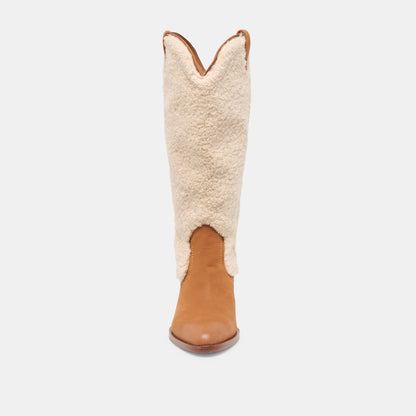 Mykel Plush Caramel Nubuck Boots | Dolce Vita