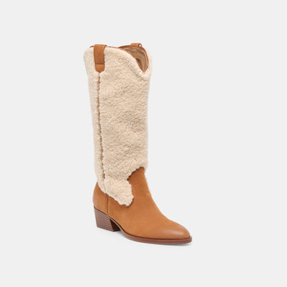 Mykel Plush Caramel Nubuck Boots | Dolce Vita