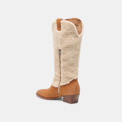 Mykel Plush Caramel Nubuck Boots | Dolce Vita
