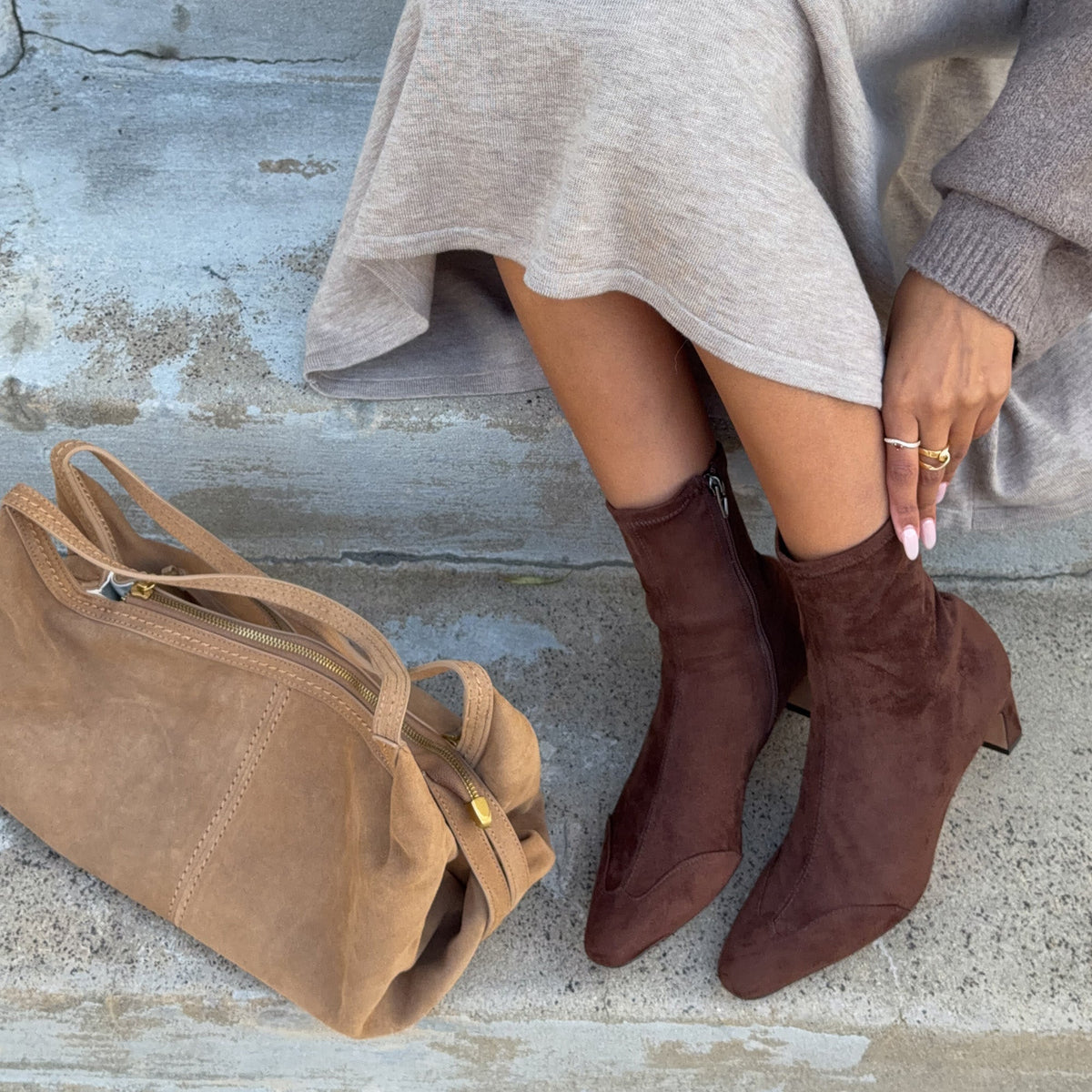 Anika Dk Brown Stella Suede Boots | Dolce Vita