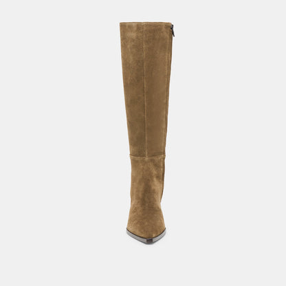 Auggie Olive Suede Wide Calf Boots | Dolce Vita