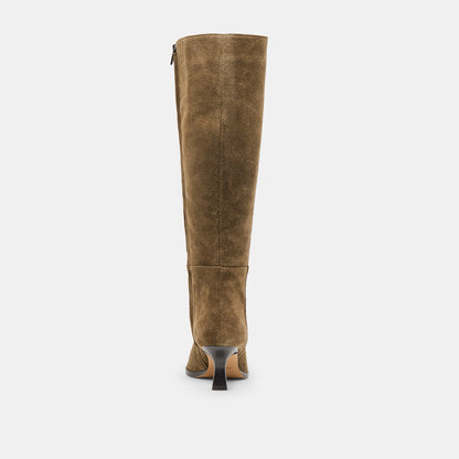 Auggie Olive Suede Wide Calf Boots | Dolce Vita