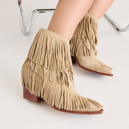 Torey Dk Taupe Suede Booties | Dolce Vita