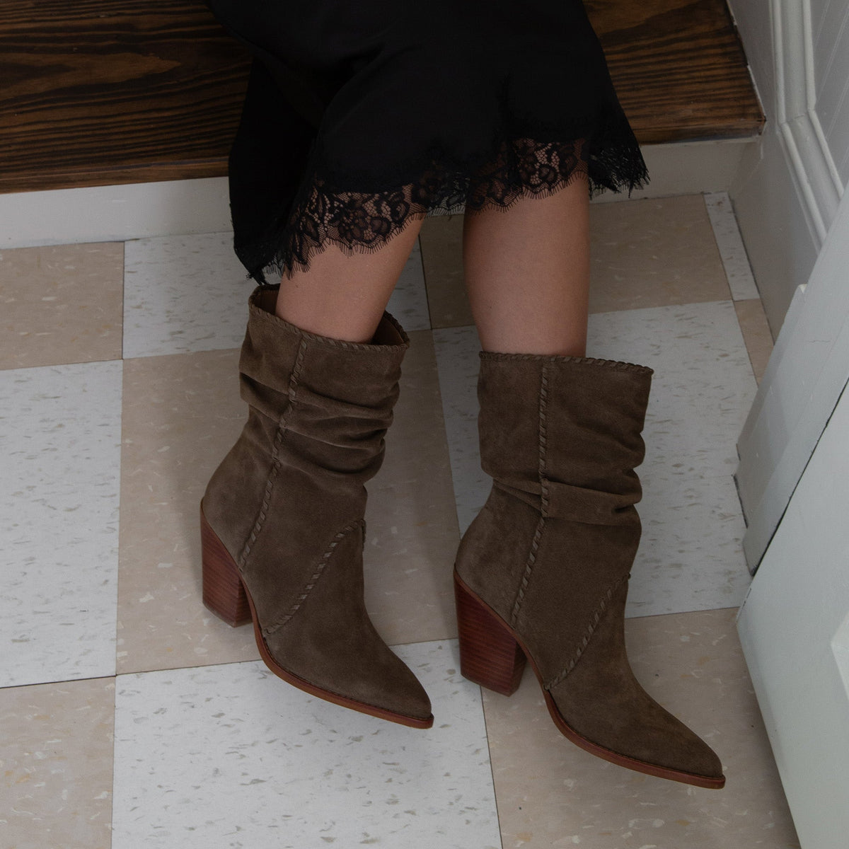 Julith Olive Suede Boots | Dolce Vita