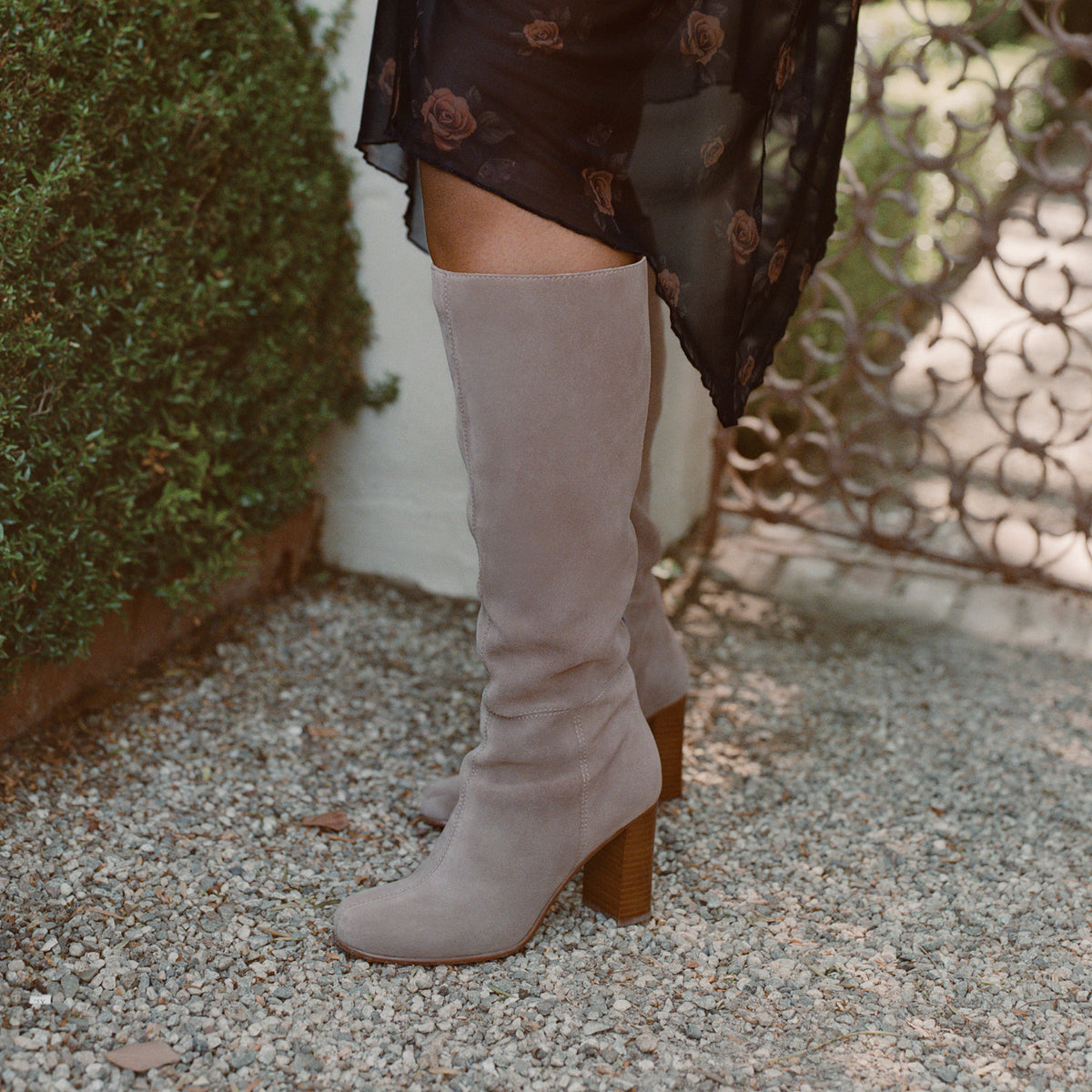 Hudsin Wide Calf Barley Suede Boots | Dolce Vita