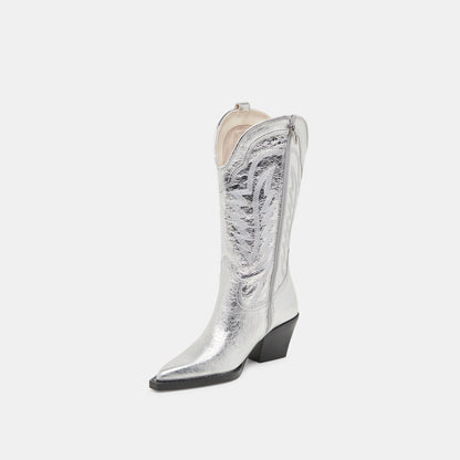 Ryland Extra Wide Calf Silver Boots | Distressed Leather Boots
 – Dolce Vita | Dolce Vita