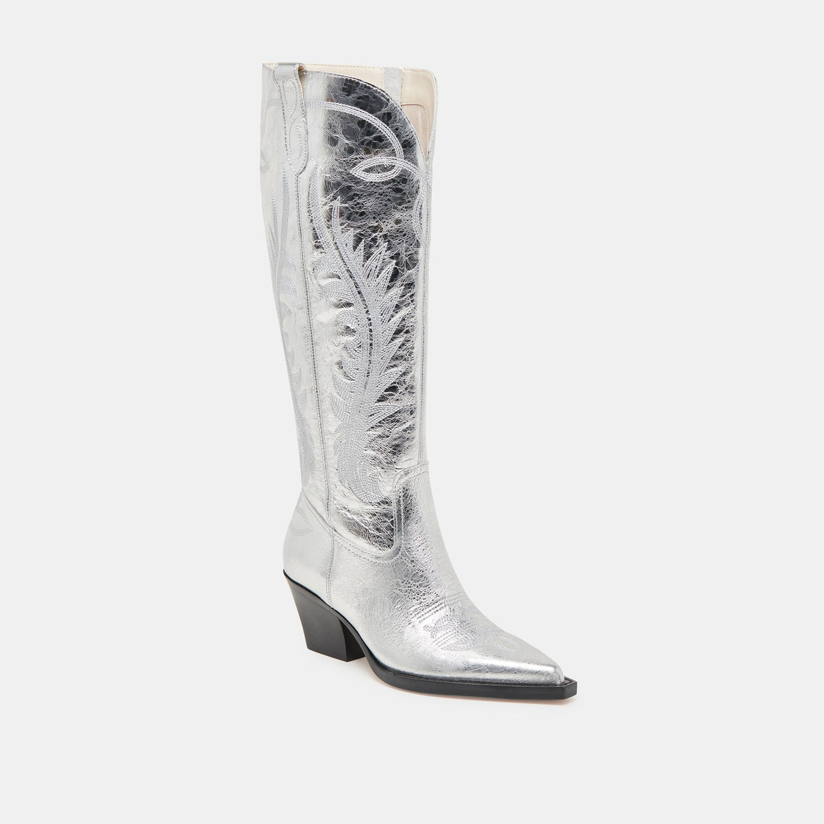 Ryatt Extra Wide Calf Silver Boots | Distressed Leather Boots
 – Dolce Vita | Dolce Vita