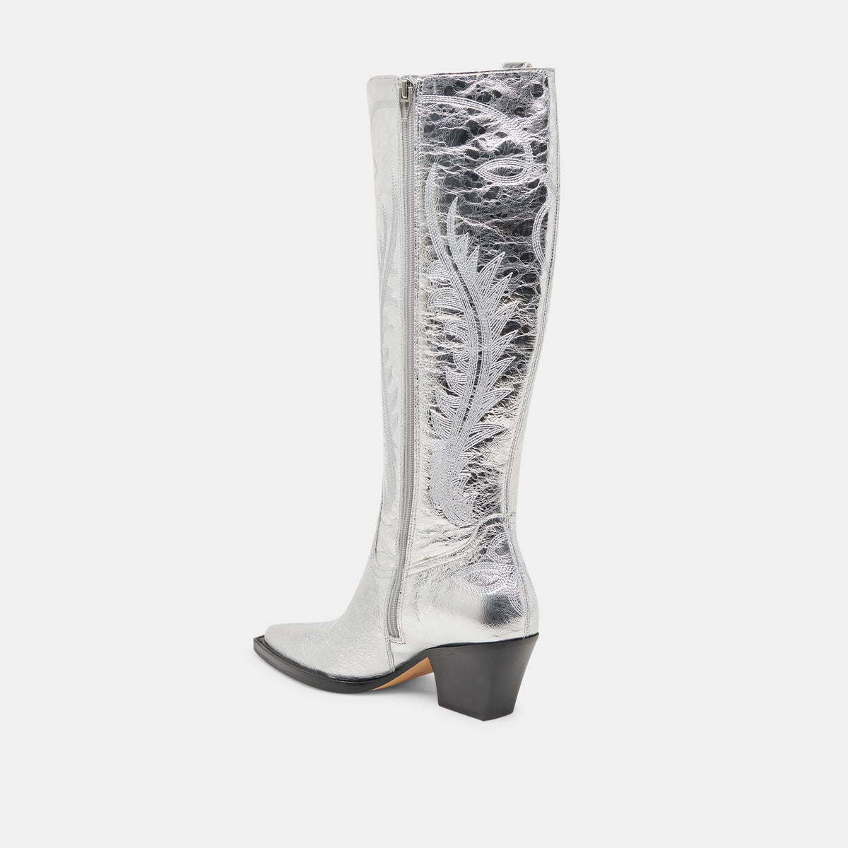 Ryatt Extra Wide Calf Silver Boots | Distressed Leather Boots
 – Dolce Vita | Dolce Vita