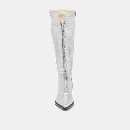Ryatt Extra Wide Calf Silver Boots | Distressed Leather Boots
 – Dolce Vita | Dolce Vita