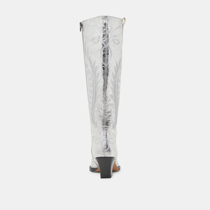Ryatt Extra Wide Calf Silver Boots | Distressed Leather Boots
 – Dolce Vita | Dolce Vita
