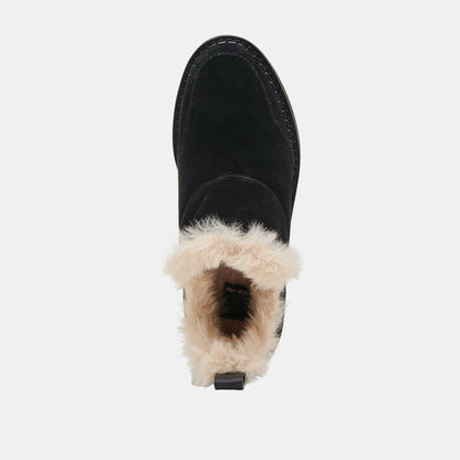 Ardy Plush H2O Waterproof Onyx Suede Booties | Dolce Vita