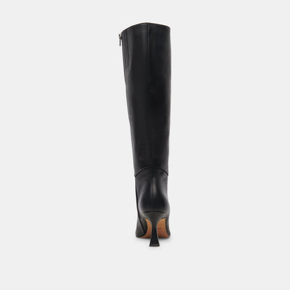 Gyra Wide Calf Black Leather Boots | Black Knee-High Wide Calf Boots
 – Dolce Vita | Dolce Vita