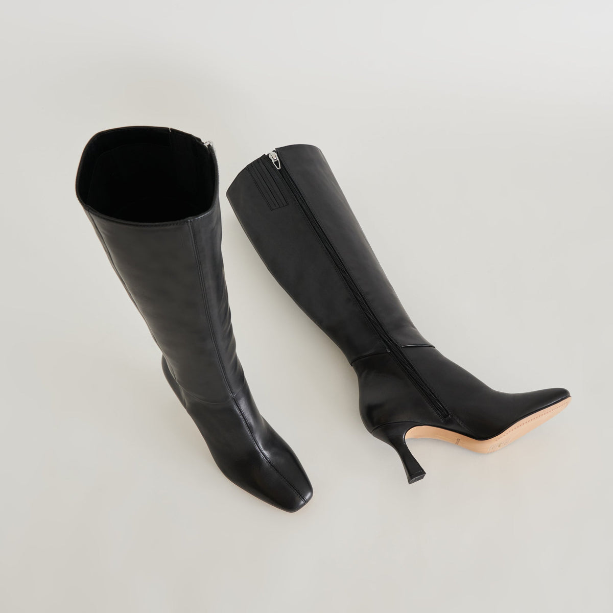 Gyra Wide Calf Black Leather Boots | Black Knee-High Wide Calf Boots
 – Dolce Vita | Dolce Vita