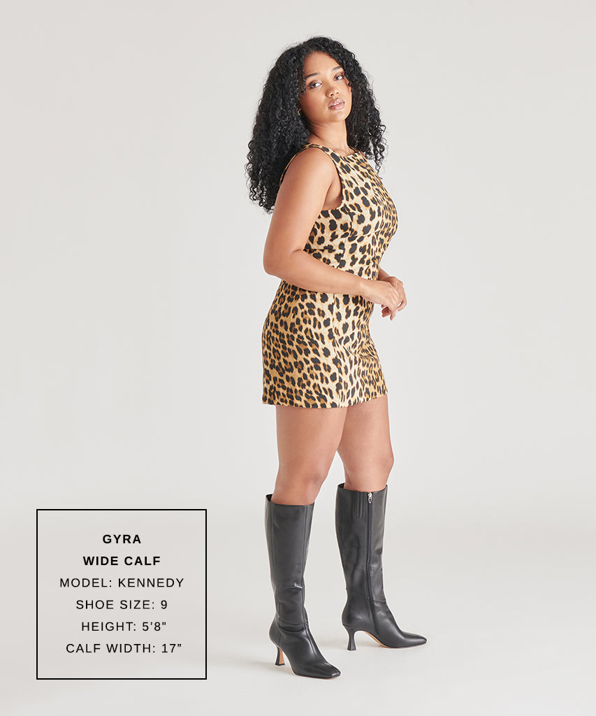 Gyra Wide Calf Black Leather Boots | Black Knee-High Wide Calf Boots
 – Dolce Vita | Dolce Vita
