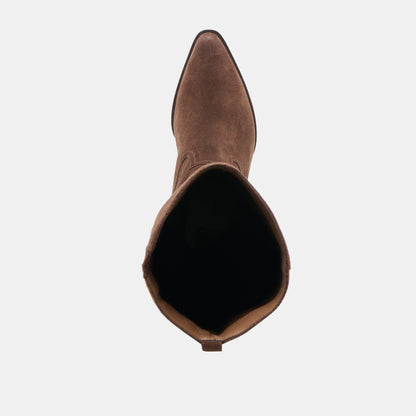 Virona H2O Waterproof Dk Brown Suede Wide Calf Boots | Dolce Vita
