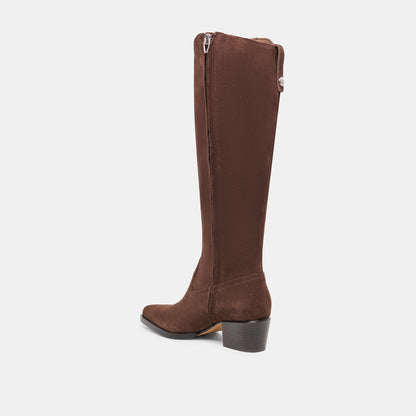 Virona H2O Waterproof Dk Brown Suede Wide Calf Boots | Dolce Vita