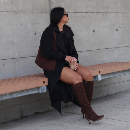 GYRA WIDE CALF BOOTS DK BROWN SUEDE
 – Dolce Vita | Dolce Vita