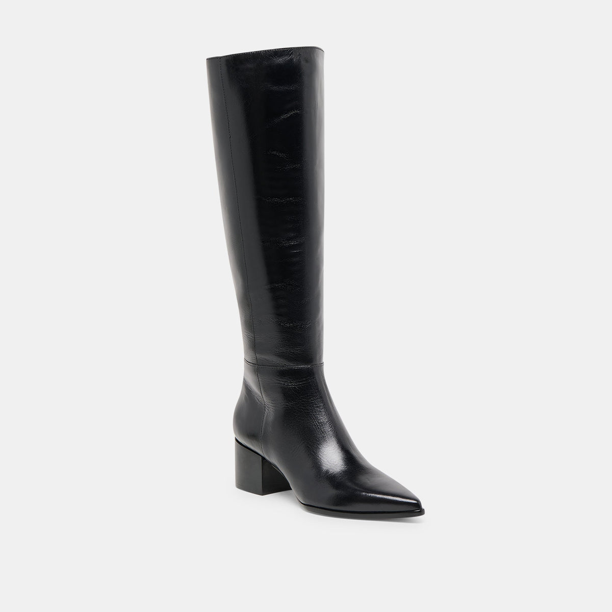Kirson Black Leather Wide Calf Boots | Dolce Vita