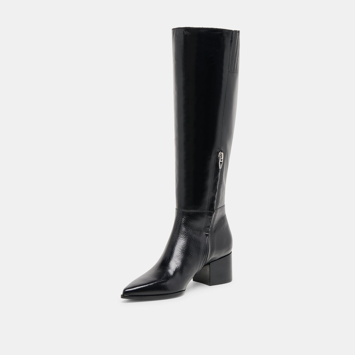 Kirson Black Leather Wide Calf Boots | Dolce Vita