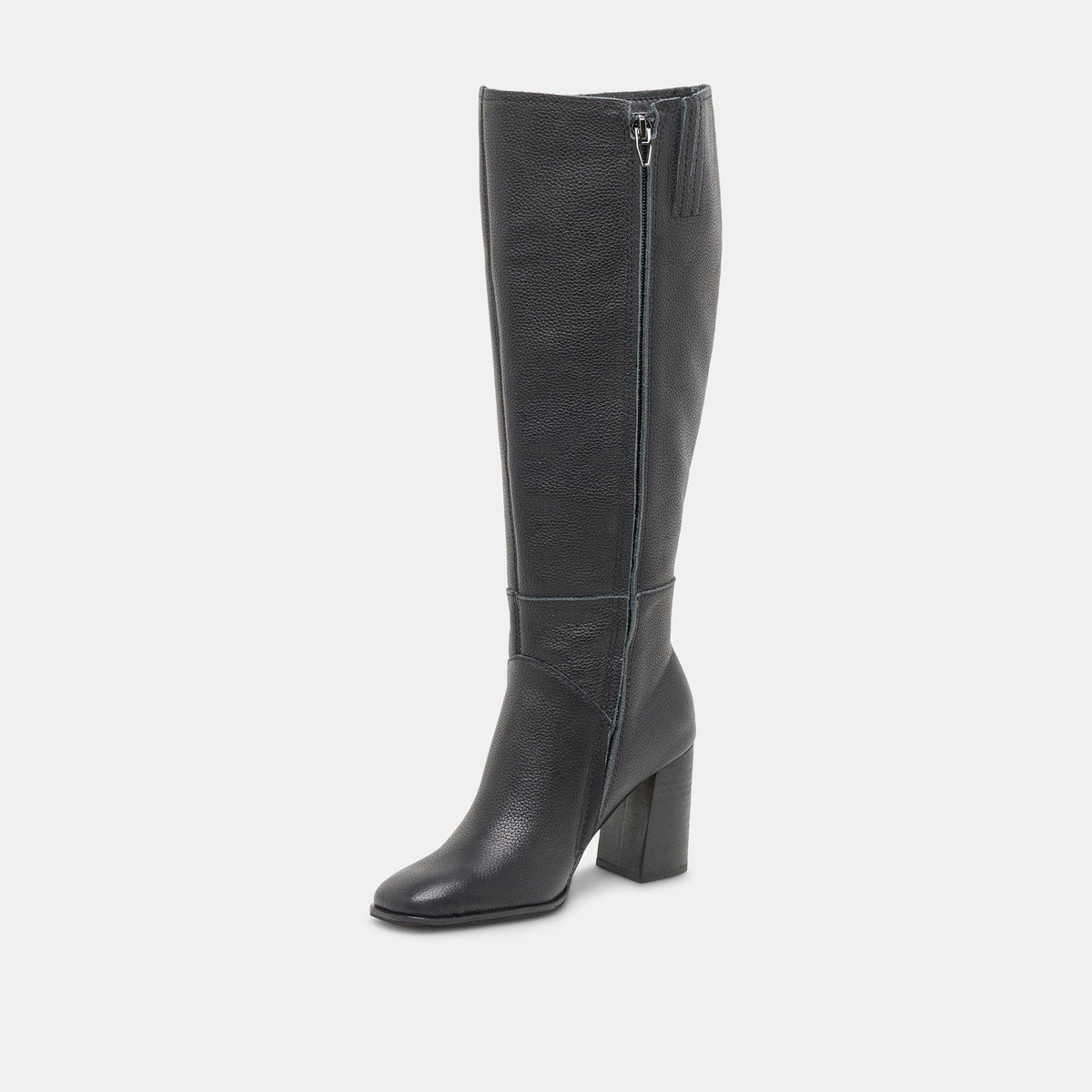 FYNN Wide Calf Boots Onyx Leather | Women's Onyx Knee-High Boots
 – Dolce Vita | Dolce Vita