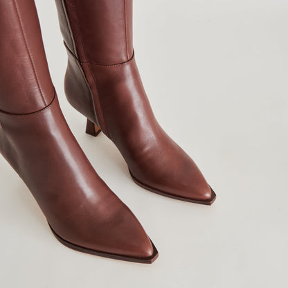 Auggie Wide Calf Boots | Chocolate Leather Boots by Dolce Vita | Dolce Vita