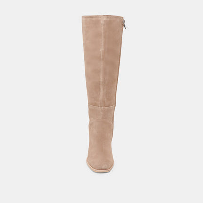 FYNN Wide Calf Boots Truffle Suede | Truffle Suede Knee-High Boots
 – Dolce Vita | Dolce Vita