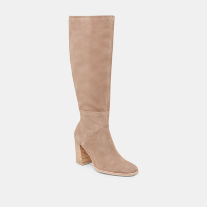 FYNN Wide Calf Boots Truffle Suede | Truffle Suede Knee-High Boots
 – Dolce Vita | Dolce Vita