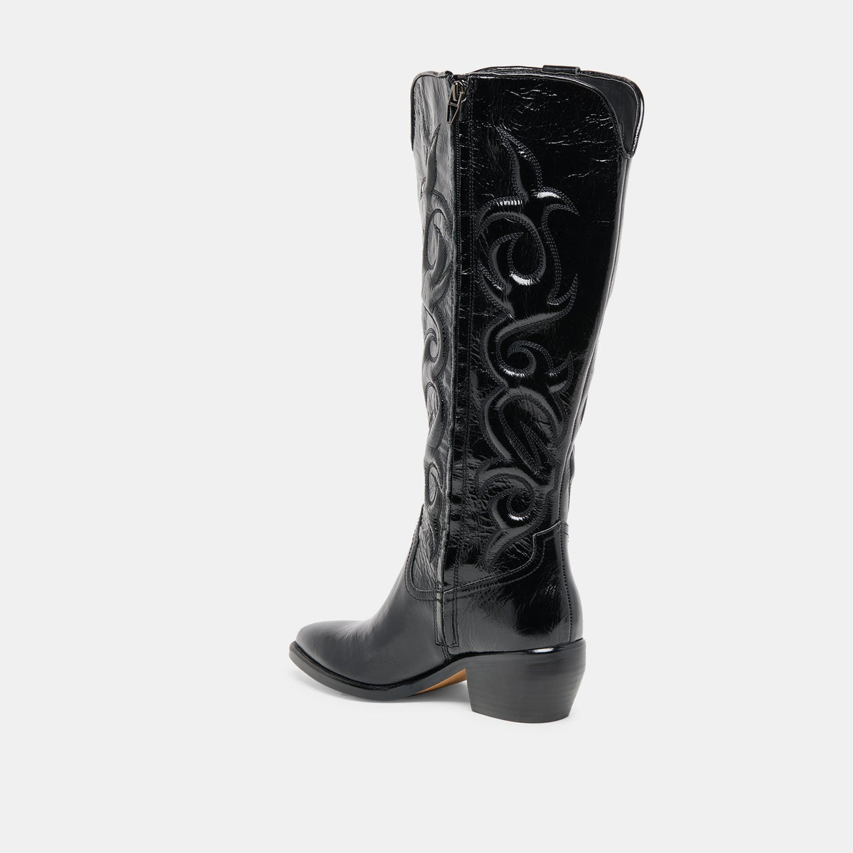 Mirla Black Leather Wide Calf Boots | Dolce Vita