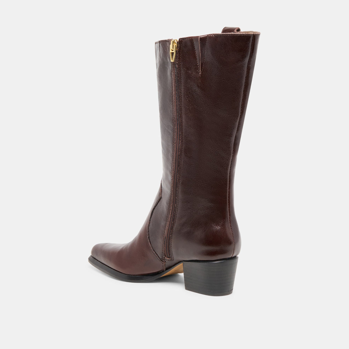 Vern Chocolate Leather Wide Calf Boots | Dolce Vita