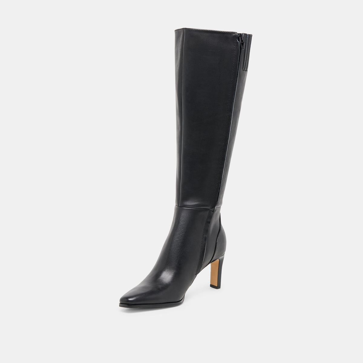 Emmi Black Leather Wide Calf Boots | Dolce Vita
